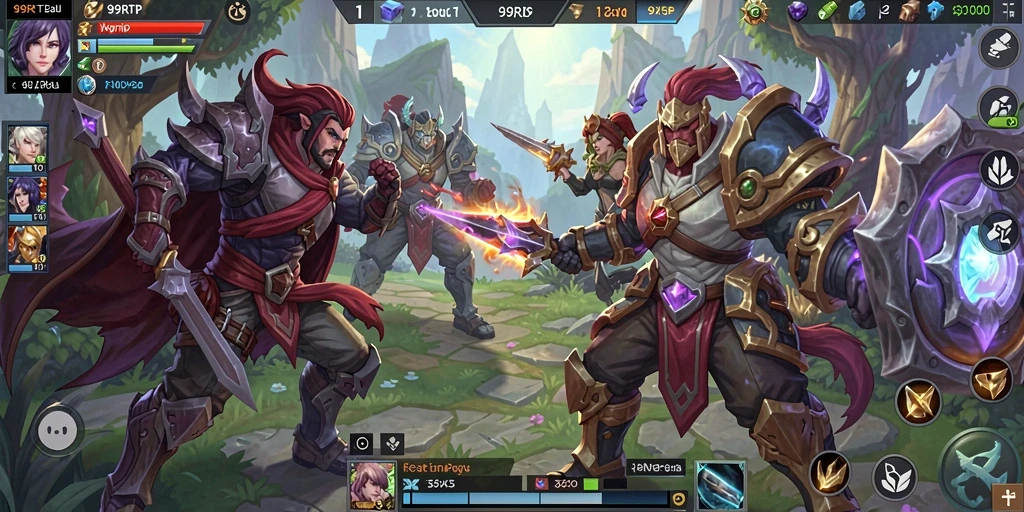 Gameplay seru dalam 99RTP yang menunjukkan pertarungan strategis antar tim.