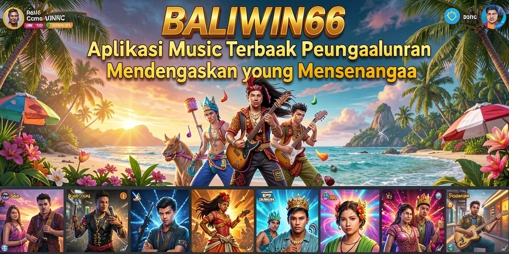 Tampilan utama BALIWIN66 menampilkan berbagai pilihan lagu dan fitur menarik.