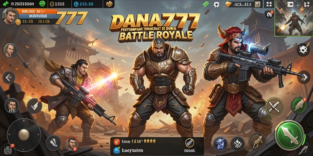 Screenshot DANA777 menampilkan aksi pertempuran epik di dunia Battle Royale.