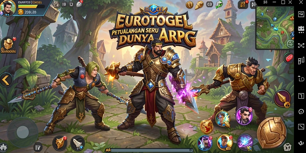 Screenshot gameplay EUROTOGEL yang menunjukkan aksi petualangan epik.