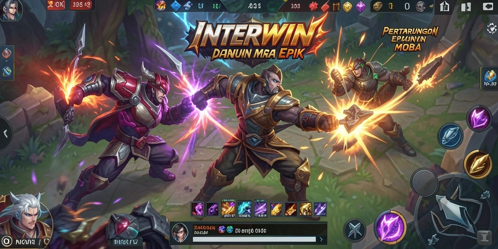 Screenshot INTERWIN menunjukkan aksi seru dalam permainan MOBA.
