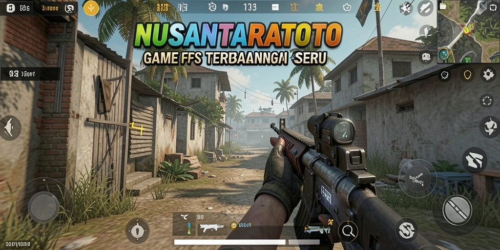 Screenshot gameplay NUSANTARATOTO menunjukkan aksi tembak-menembak yang intens.