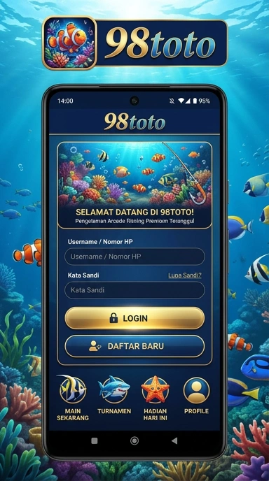 Tampilan utama aplikasi 98toto yang informatif dan menarik.